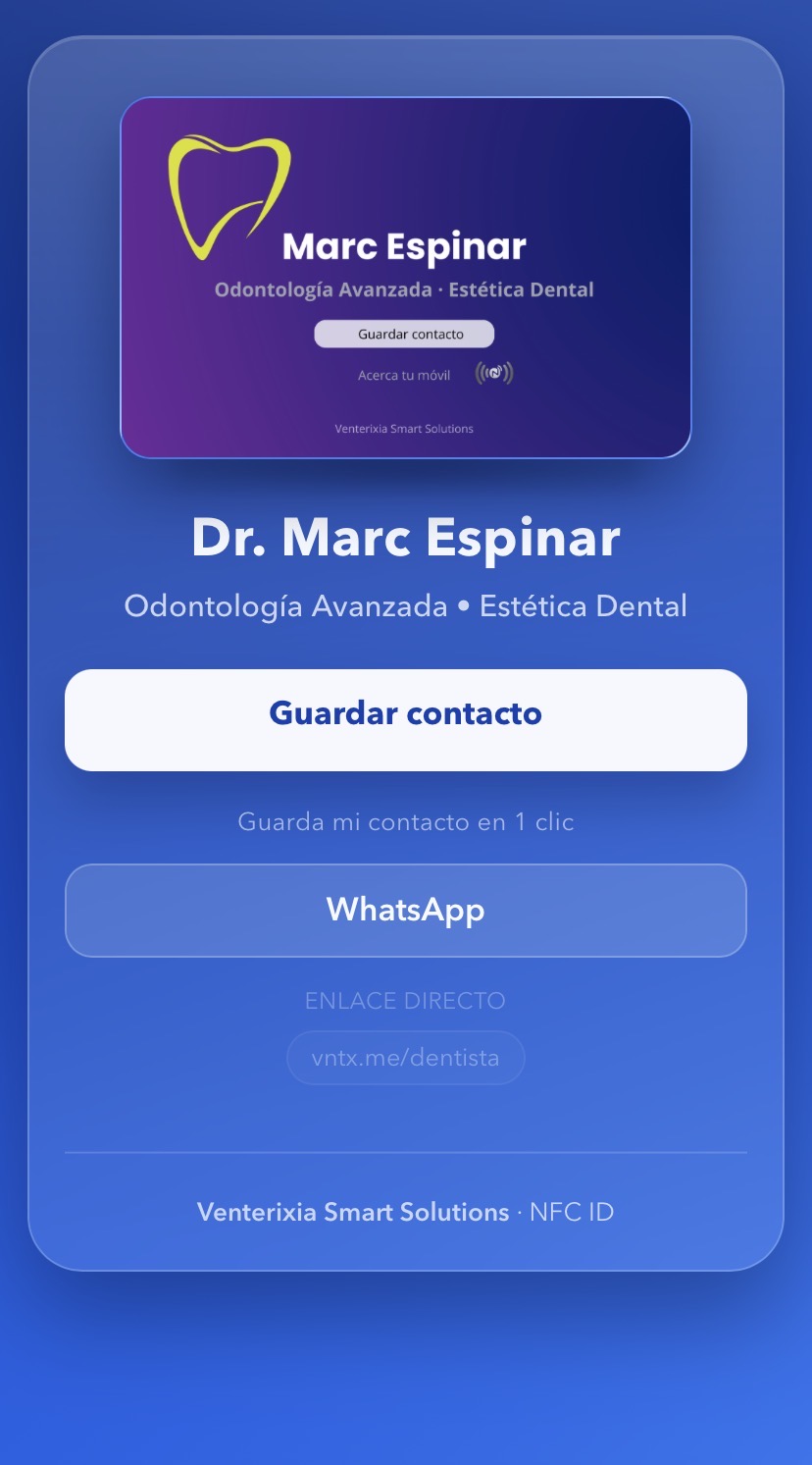 Vista de NFC ID en móvil